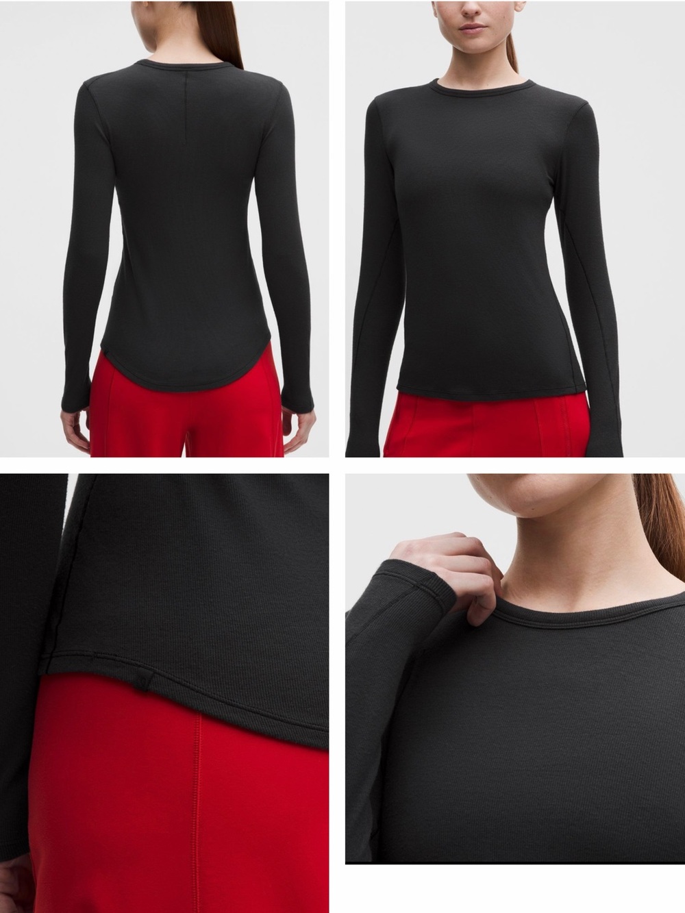 lululemon athletica Black Long-Sleeve Crew Top
